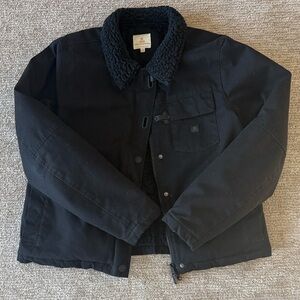 Roark Black Sherpa-Lined Utility Jacket